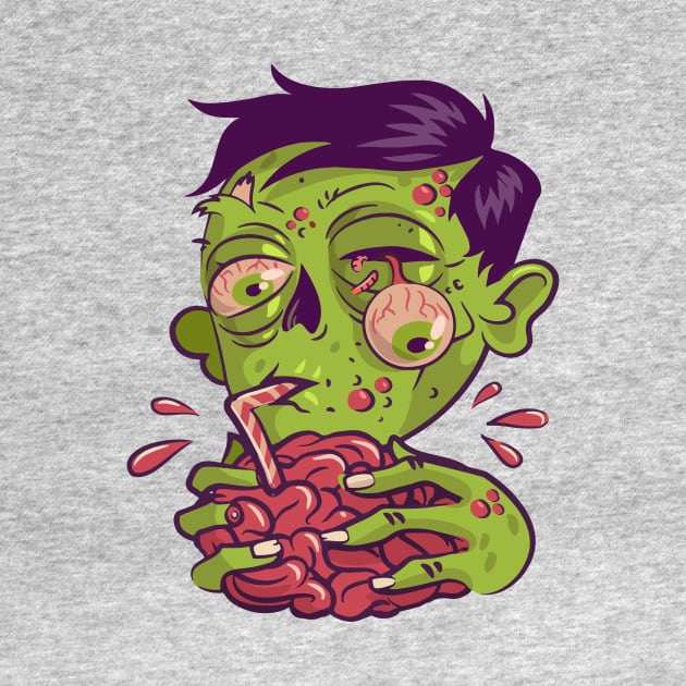 Zombie Milkshake Brain Illustration by SLAG_Creative